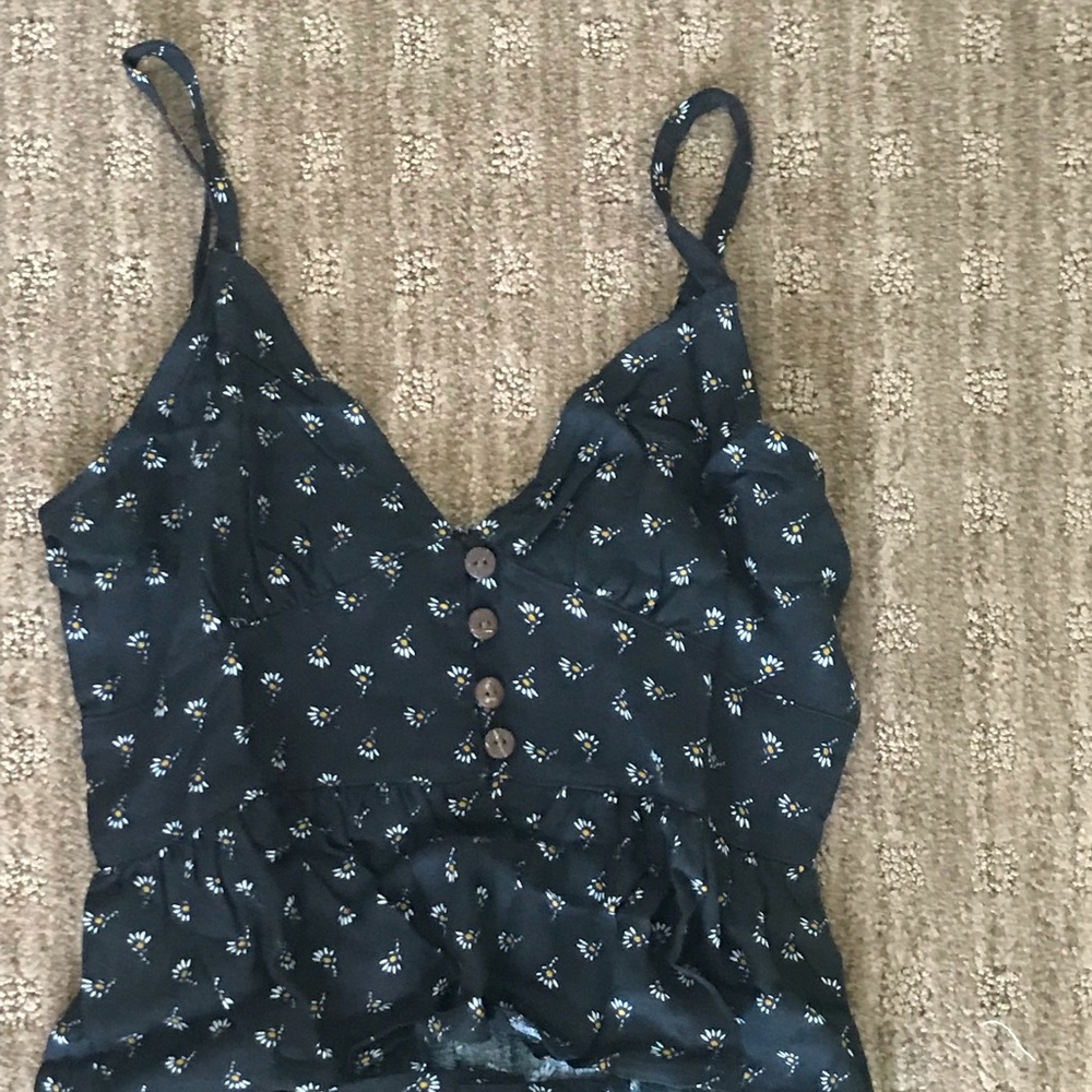 Floral Black Tank Top